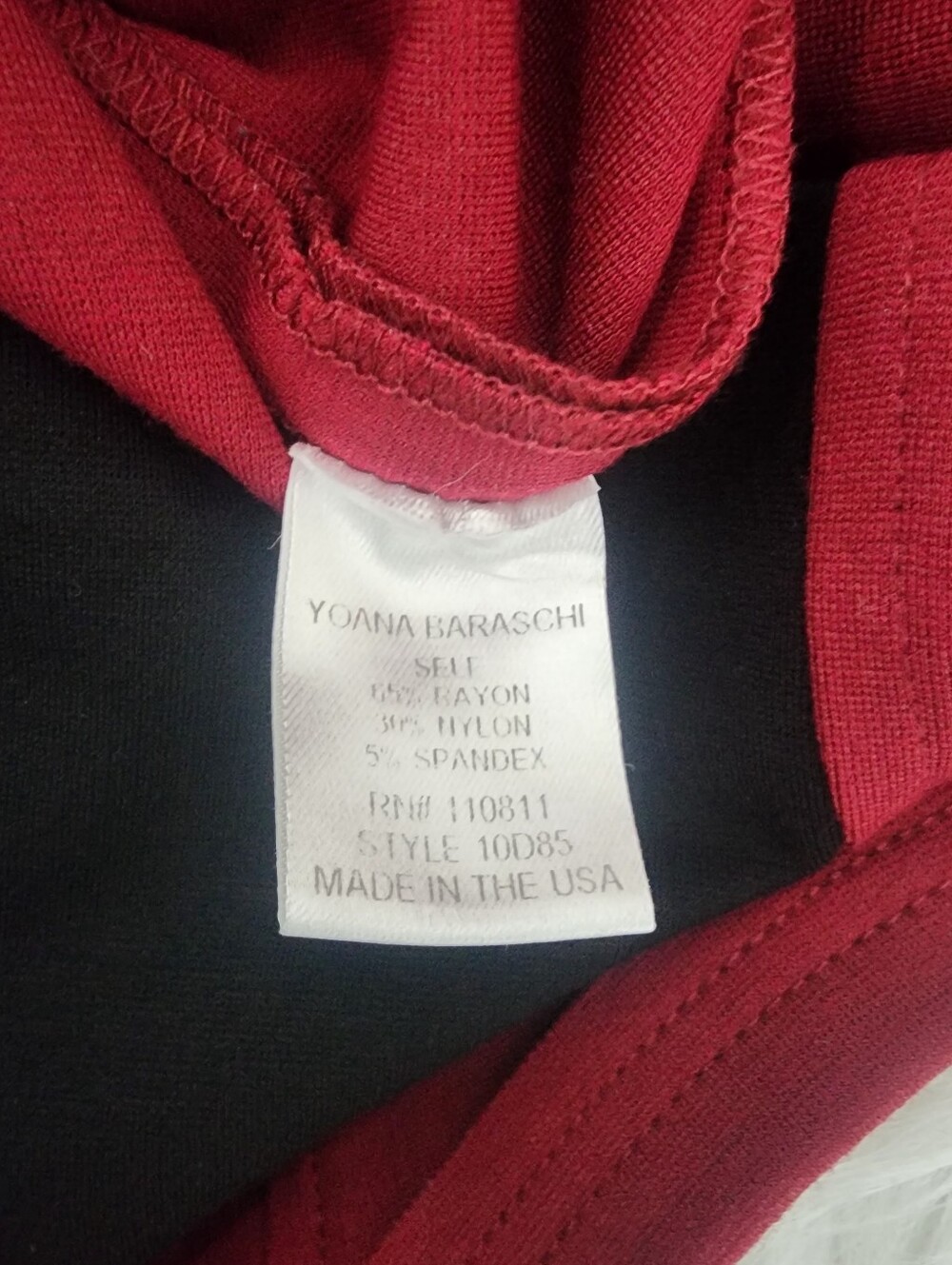 Yoana Baraschi Colorblock Bodycon Dress | Made inNYC |Size 6 Red & Black - Picture 6 of 7